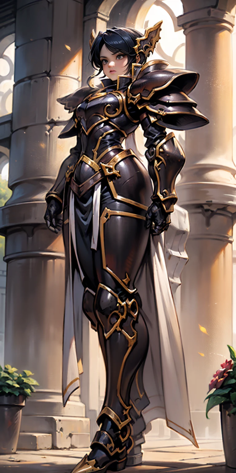 A woman adorned in fantasy-style full-body armor, a crown-concept fully enclosed helmet that unveils only her eyes, a composite layered chest plate, fully encompassing shoulder and hand guards, a lightweight waist armor, form-fitting shin guards, the overall design is heavy-duty yet flexible, ((the armor gleams with a golden glow, complemented by red and blue accents)), exhibiting a noble aura, she floats above a fantasy-surreal high-tech city, this character embodies a finely crafted fantasy-surreal style armored hero in anime style, exquisite and mature manga art style, (Queen bee mixed with Spider concept Armor, plasma, blood), ((Element, energy, elegant, goddess, femminine:1.5)), metallic, high definition, best quality, highres, ultra-detailed, ultra-fine painting, extremely delicate, professional, anatomically correct, symmetrical face, extremely detailed eyes and face, high quality eyes, creativity, RAW photo, UHD, 32k, Natural light, cinematic lighting, masterpiece-anatomy-perfect, masterpiece:1.5