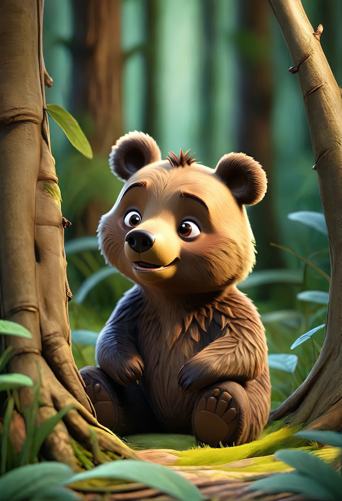 Once upon a time, there was a little bear named Tobias, who lived in a cozy house in the middle of the Enchanted Forest.
