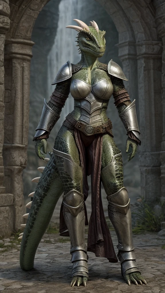Argonian female on armor outfit and full body