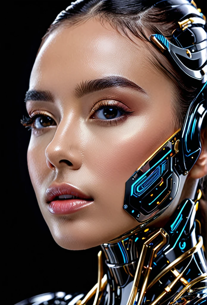 Generates a professional 8k UHD photograph of a artificialintelligence, close-up shot, black background, ultra-sharp, masterpiece, luxury shot