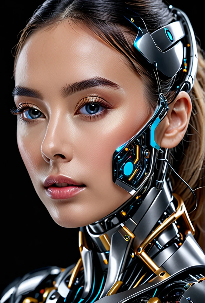 Generates a professional 8k UHD photograph of a artificialintelligence, close-up shot, black background, ultra-sharp, masterpiece, luxury shot