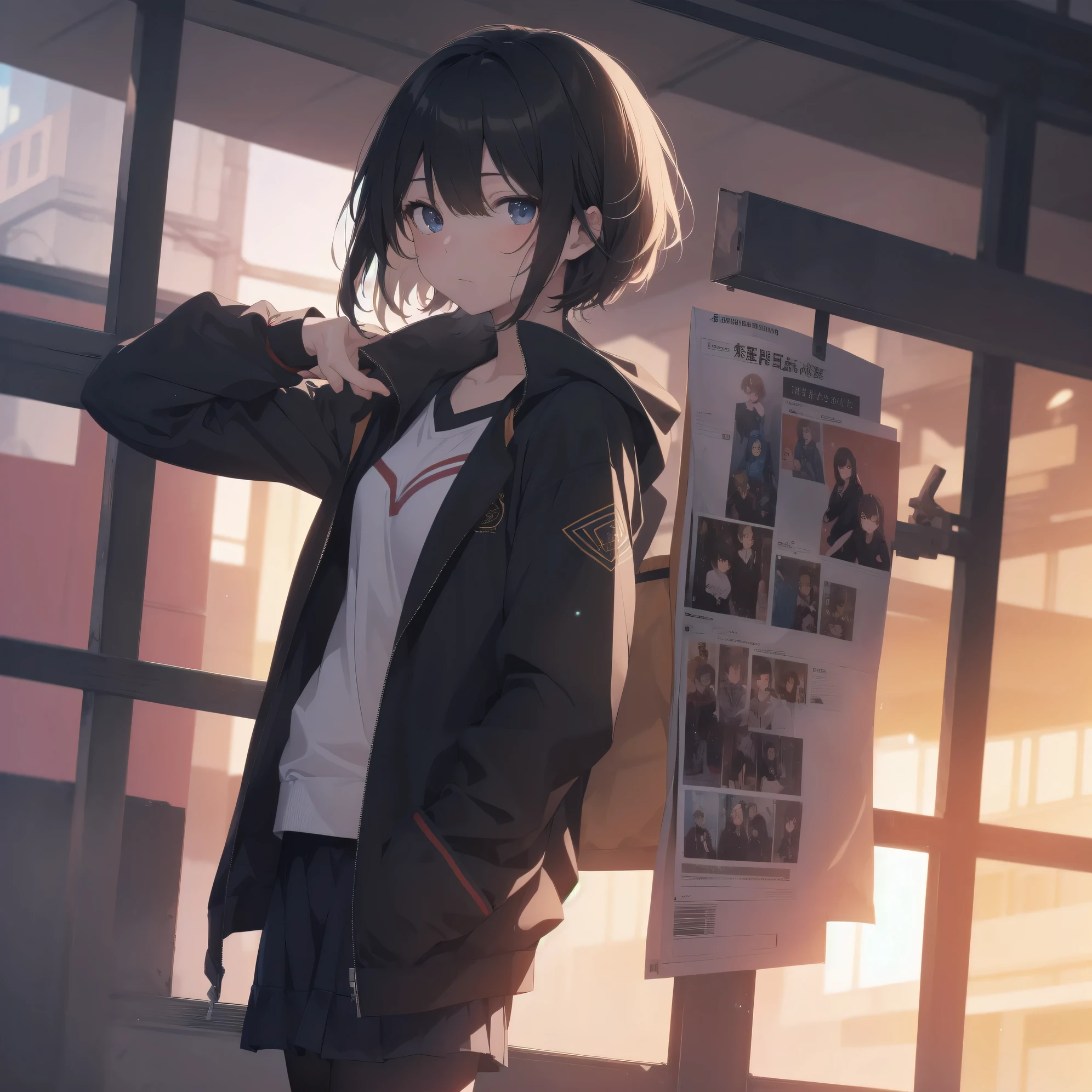 ultra-absurdres-Top quality by artist God, ultra-detailed, high resolution, anime moe artstyle, best anime 8k konachan wallpaper, pixiv contest winner, pool:2810, perfect anatomy,break, 1girl, (Please draw a girl walking sleepily to school alone. )break,(Solo,little female, 13-year-old:1.3),Full limbs, complete fingers,a junior high school student, (very short hair), short cut, flat chest, , small butt, small black eyes, beautiful detailed eyes, well-proportioned iris and pupils, expressive eyes, highres detailed hair, soft expression, salor school_uniform, sailor collar, serahuku, bow, pleated skirt,(Detailed Lighting), (Detailed background), in the School commute route. break,super detailed skin, Best cinematic lighting powered by famous artist, 8k,beauty illustration,photoshop_(medium),very aesthetic,break,((artist:iesupa )), artist:clamp ,artist:carnelian ,artist:kantoku ,
