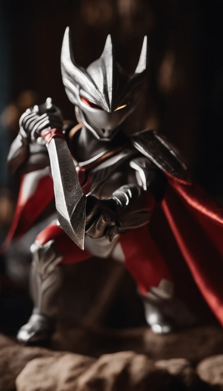 The combined form of Ultraman Taro and Ultraman Seven holding the Fangtian Painted Halberd