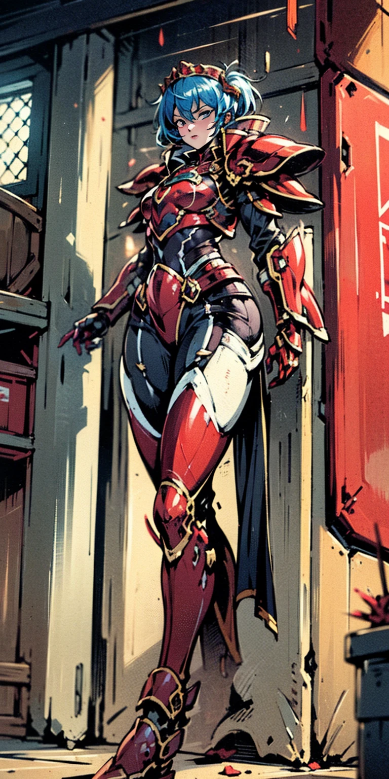 A woman adorned in fantasy-style full-body armor, a crown-concept fully enclosed helmet that unveils only her eyes, a composite layered chest plate, fully encompassing shoulder and hand guards, a lightweight waist armor, form-fitting shin guards, the overall design is heavy-duty yet flexible, ((the armor gleams with a golden glow, complemented by red and blue accents)), exhibiting a noble aura, she floats above a fantasy-surreal high-tech city, this character embodies a finely crafted fantasy-surreal style armored hero in anime style, exquisite and mature manga art style (Queen bee mixed with Spider concept Armor, plasma, blood) ((Element, energy, elegant, goddess, femminine:1.5)) metallic, high definition, best quality, high res, ultra-detailed, ultra-fine painting, extremely delicate, professional, anatomically correct, symmetrical face, extremely detailed eyes and face, high quality eyes, creativity, RAW photo, UHD, 32k, Natural light, cinematic lighting, masterpiece anatomy perfect, masterpiece:1.5, fet together looking to viewer view from below