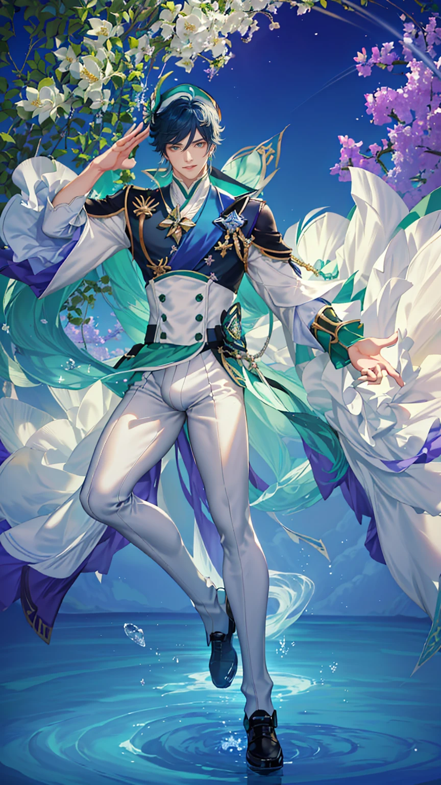 ((FULL BODY POSE)) ((((((NAKED)))))) (((WEAR FUNDOSHI)))) ((GIGACHAD GIANT MUSCULAR BODY)) (((BIG BULGE, BIG ASS, BIG THIGH, SIXPACK))) (((SEXY POSE))) (RYU FROM STREET FIGHTER) WEAR (KARATE COSTUME LUXURY ARISTOCRAT NOBLE COSTUME | FLOATING IN THE WATER WITH STARS (SPARKLE) (FLOWER) BACKGROUND IS BLUE SKY ((PARADISE)) | big CHEST, FULL BODY, large ASS, open legs, show BULGE, smile, portrait knights of zodiac, extremely detailed ((pixiv arts)), high detailed official artwork, [ tarot card ]!!!!!, detailed key anime art, knights of zodiac anime, beautiful celestial mage, firefly from honkai star rails, full body | (dynamic angle:1.1), outline, ((thick lineart)), cover, stylish, official art, (details:1.2), (fantasy), garden, (bloom:1.1), glow:0.2, shadow, nature, flower, splash water, crystal, snowflakes, particles, bokeh, anamorphic light (depth of field), sharp focus, (volumetric lighting), (bokeh:0.6), film grain:0.4, (soft lighting:1.1) | high-quality, ultra-detailed illustrations, ultra-high resolution, (high resolution,overwhelmingly pixel-perfect,luxurious illustration), (Ultra Quality, Masterpiece, Ethereal:1.4) photorealistic:.1.4, UHD (8k, RAW photo, best quality, masterpiece:1.2)