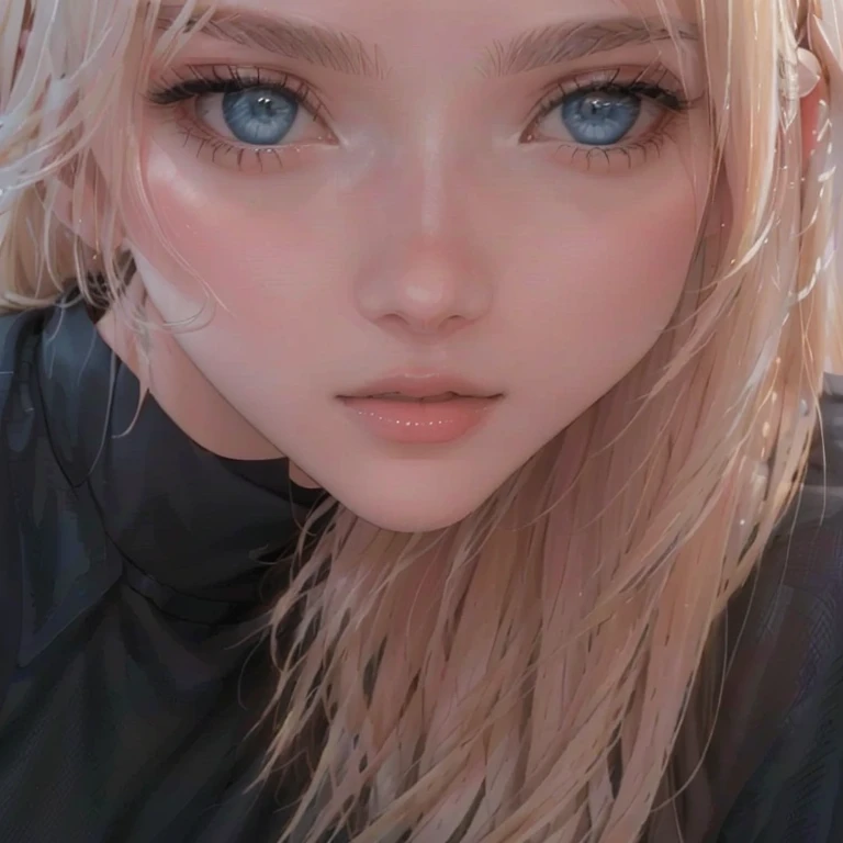 blonde woman with blue eyes and black shirt looking at camera, Mulher de 3 0 anos, mulher de 30 anos, 1 / 2 shots to the head, cabelo loiro e olhos grandes, cerca de 19 anos, 18 anos de idade, entediado, imagem borrada, imagem de qualidade muito baixa, Imagem bonita, 1 6 anos, parecendo muito bobo, imagem de perfil