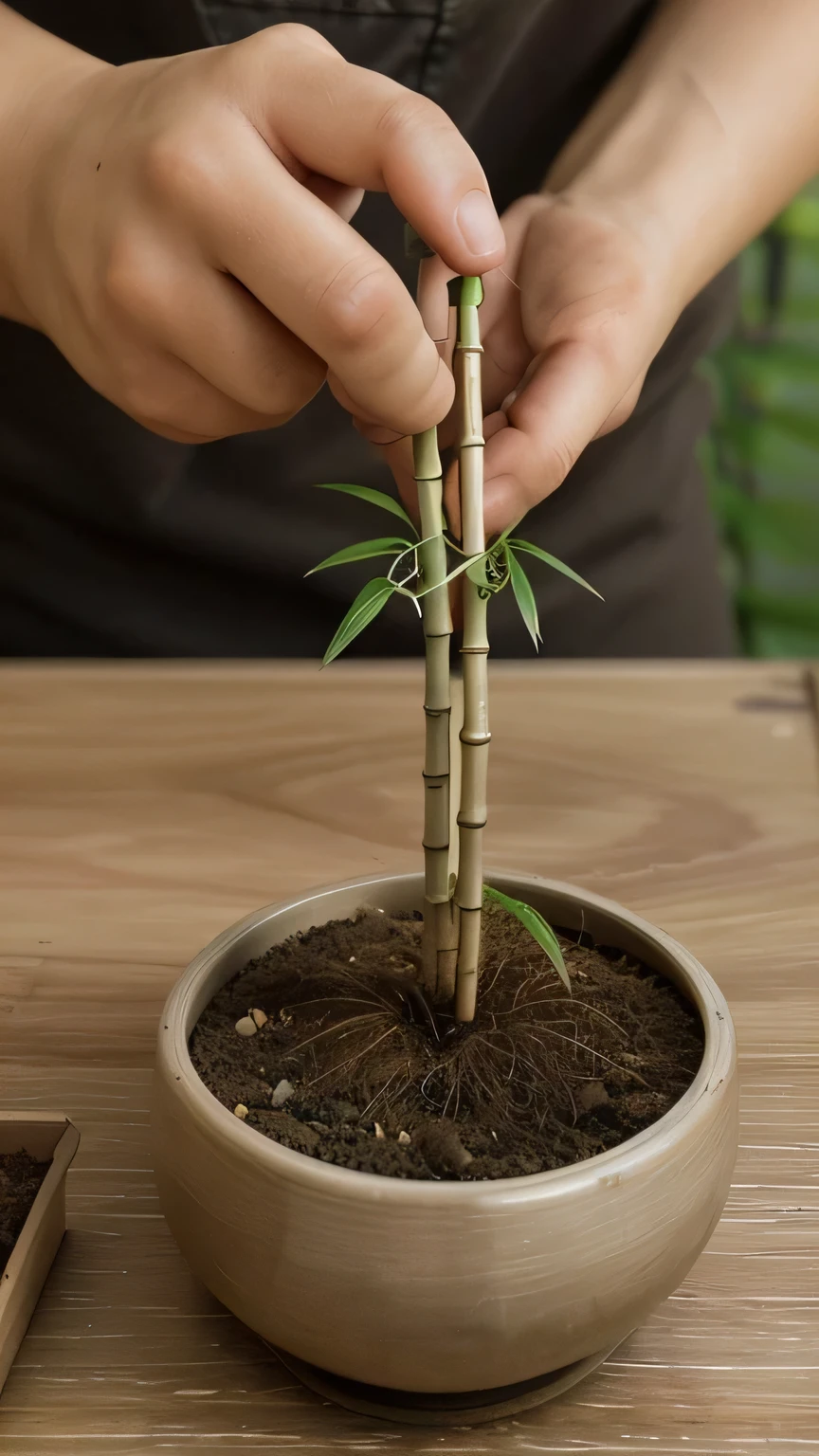 ![Illustration of a person planting a small bamboo seedling, with a cross-section of the soil showing the roots spreading while the seedling is still small, simbolizando o crescimento interior.]
