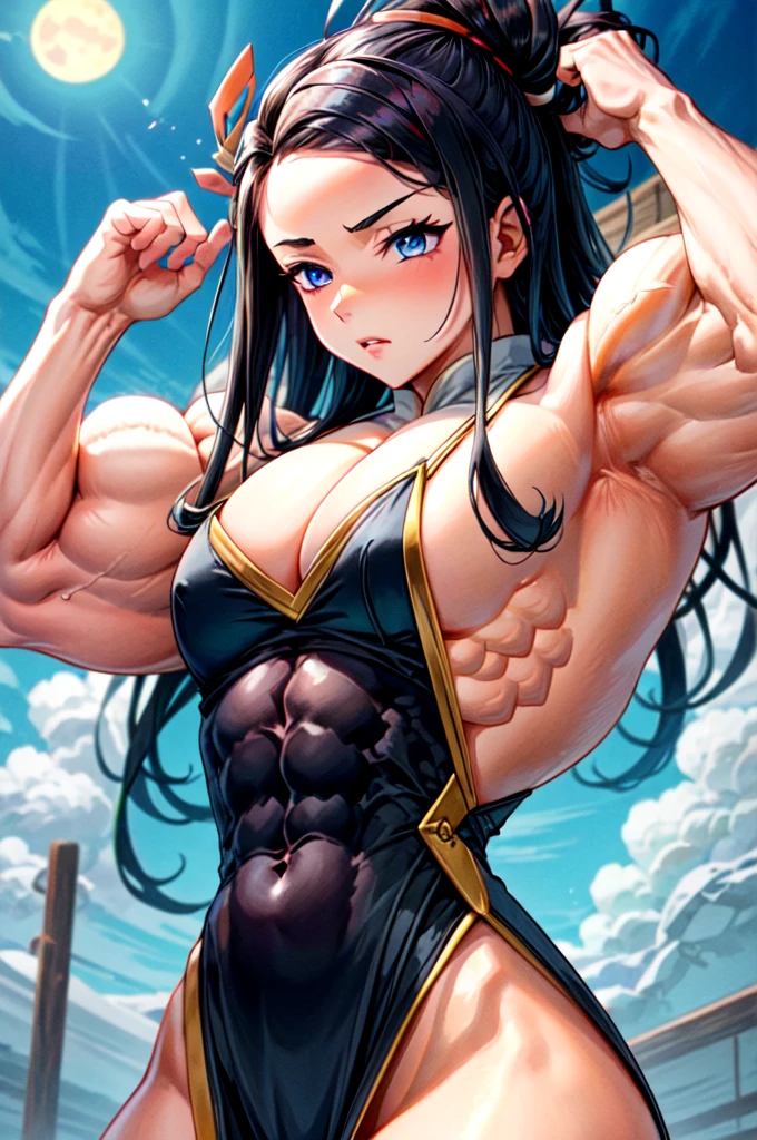 Beautiful female Nezuko massively muscular