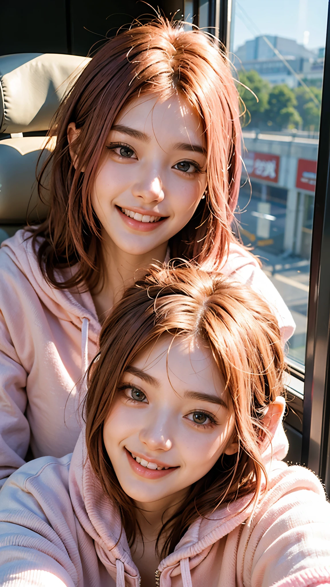 (highest quality、8k、32k、masterpiece、Realistic:1.4)、Cute Japanese Women Photos、Soft looking breasts、Show me yours、Pink nipples visible、Beautiful nipples,Ample breasts、Small areola,((Shortcuts))、Face Focus、White collared shirt、necklace、((Beautiful legs from below:1.4))、Looking at the audience、smile、I'm showing my teeth and smiling,Dynamic Shadows、blonde、Wet shiny hair、