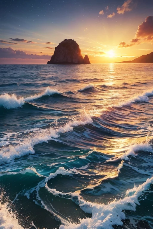 Hyper realistic 8k, ultra detailed, (Best Quality digital illustration Masterpiece of planet Earth in outer space), ((No Man)), (Beautiful planet Earth Illustration), (Beautiful Shore full of treasure), (chests of treasure), (overflowing gold on the shore) ((Waves in the distance)), (Bright Sun), (Hyperdetail, Dynamic Camera), (Wide Angle), (Celestial Lighting), (Vivid Colors and Saturation), (trending on artstation), ((beautiful sunrise)), (aqua colored water)