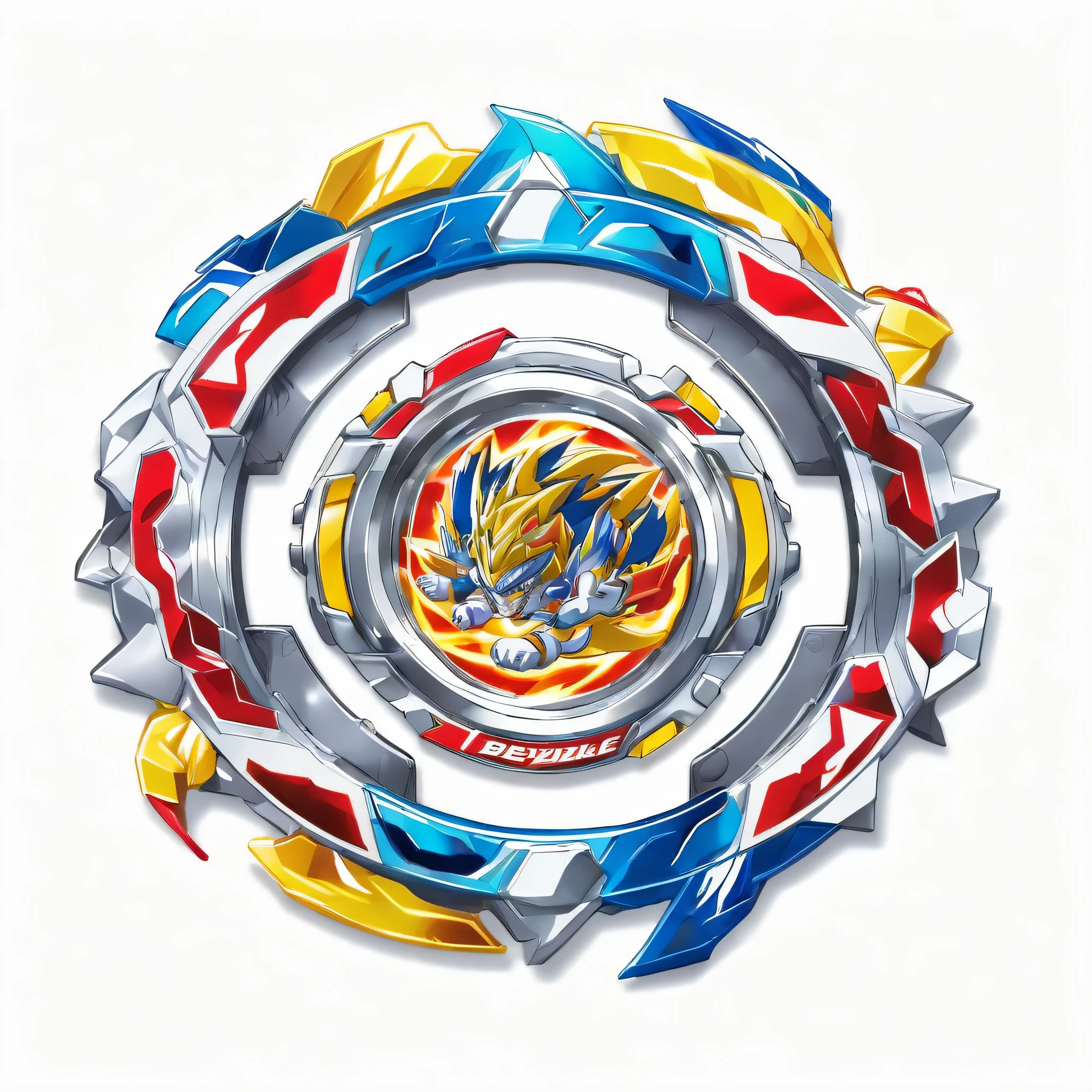masterpiece, best quality, ultra-detailed, digital art illustration of a beyblade attack ring, Anime-influenced graphic look, white background, no human, anime-inspired style, 8k