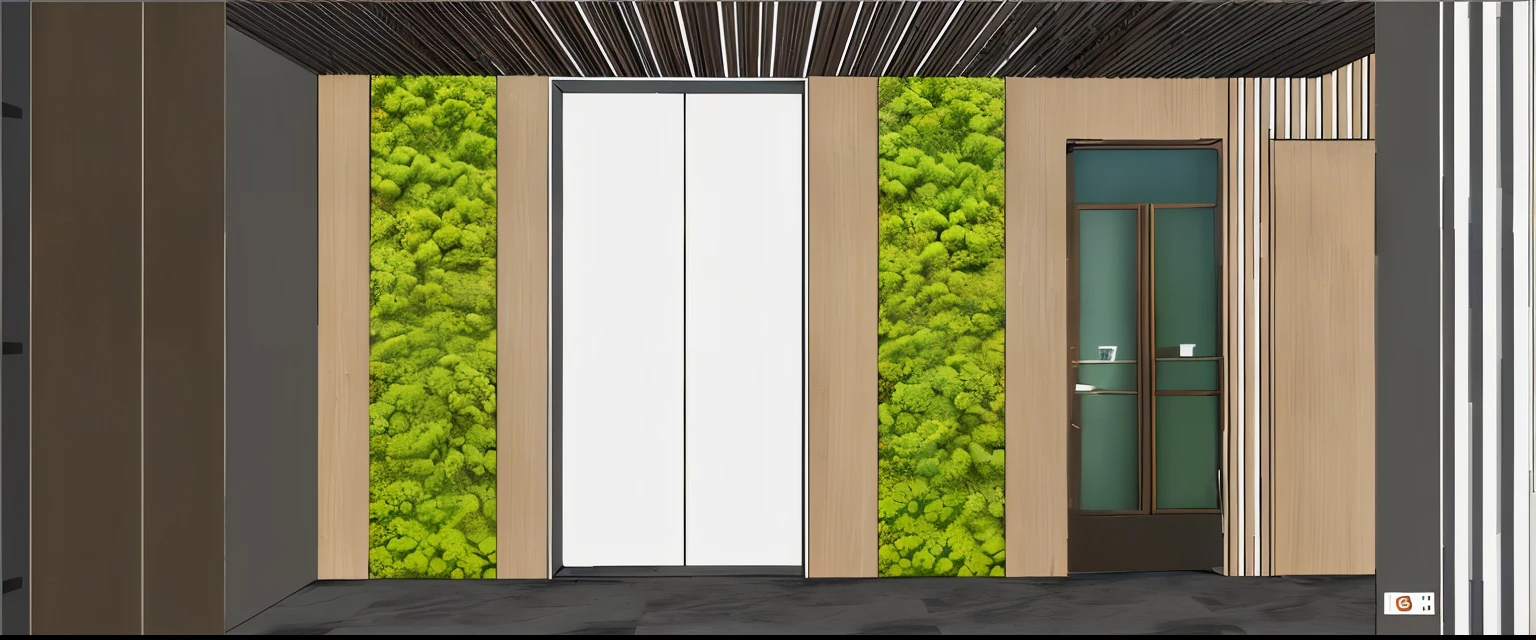 Art glass door with flowers and grass，HD。