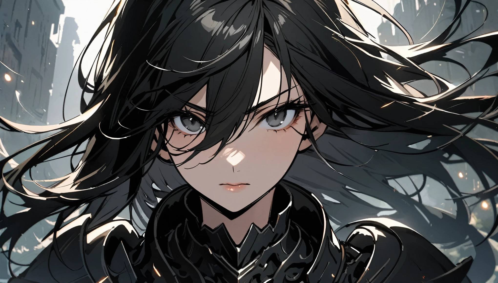 A close up of a person with long hair and a black jacket - SeaArt AI