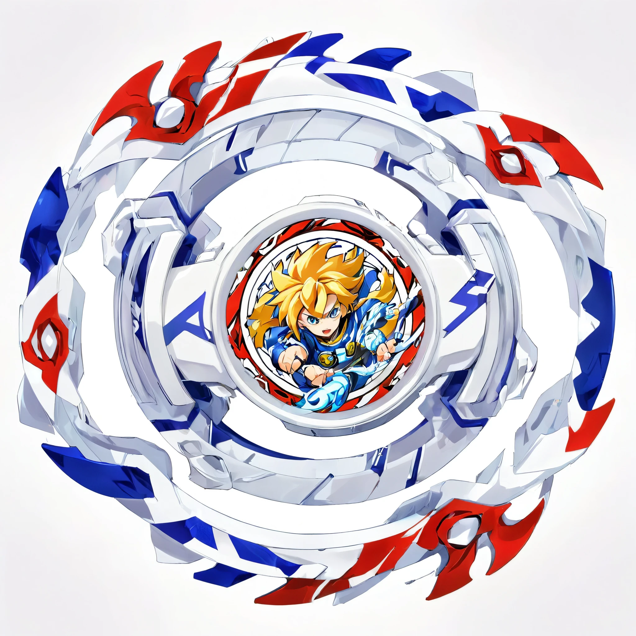 masterpiece, best quality, ultra-detailed, digital art illustration of a beyblade attack ring, Anime-influenced graphic look, white background, no human, anime-inspired style, 8k, isometric view