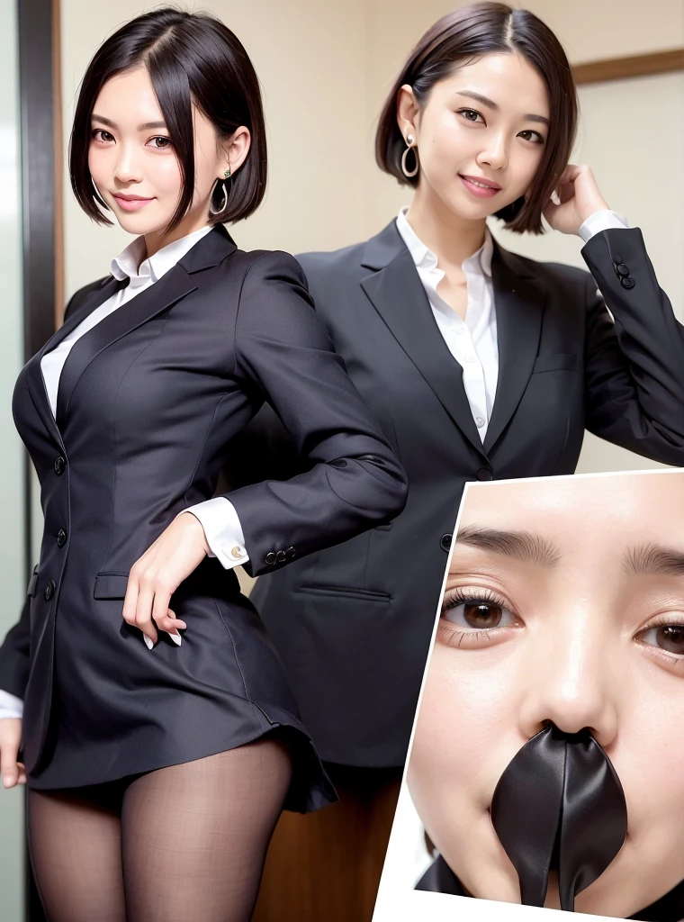 (8K, 最OK品質, masterpiece:1.2),
(Practical, photo-Practical:1.37),
Extremely detailed,

1 girl, whole body, outdoor, (Adjust hair:1.5)
Office female staff, Black office suit, Office skirt, (Pantyhose:1.2), (Cropped button down shirt:1.2), Button up the collar, Button collar, OK, (Pantyhose:1.2), Alpha Layer, High heel,

beautiful earrings,
Lovely,
Solitary,
Beautiful and detailed sky,
(Smile:1.15),
(Shut up),
Small Breasts,
Beautiful and delicate eyes,
business attire,
(short hair:1.2),
Flowing HairNovaFrogStyle,