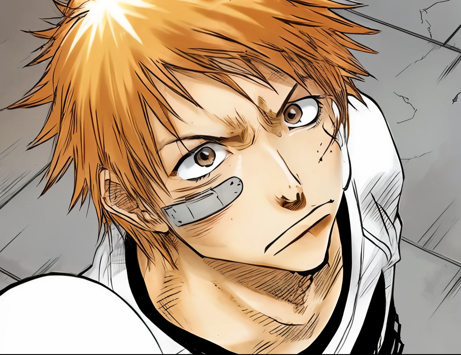 estilo wano, Ichigo Kurosaki Alvejante cabelo preto, Olhos vermelhos