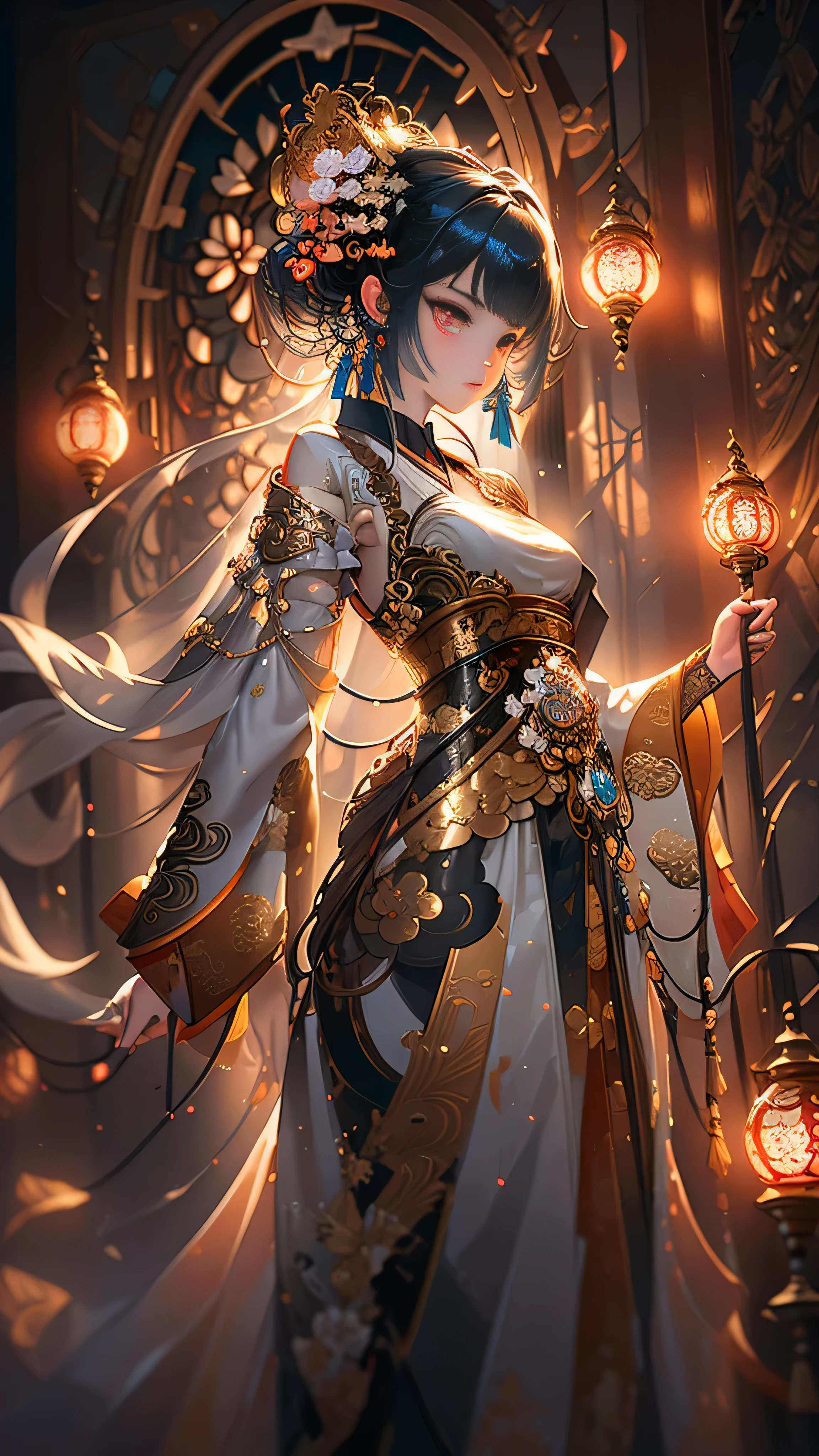 Genshin Impact-inspired, 16:9 CG art masterpiece showcases a captivating small curved official artwork, meticulously painted and hanging proudly on a golden-splendor drenched ornate wall. The intricate details, reminiscent of a painting come to life, radiate an otherworldly charm. The art piece glows with a luminous sheen, hinting at the enchanting world of Teyvat beyond. The vibrant colors and volumetric lighting emphasize the ethereal beauty and magic that permeates the scene. The high-quality details and lifelike textures transport viewers into the heart of the Genshin universe
