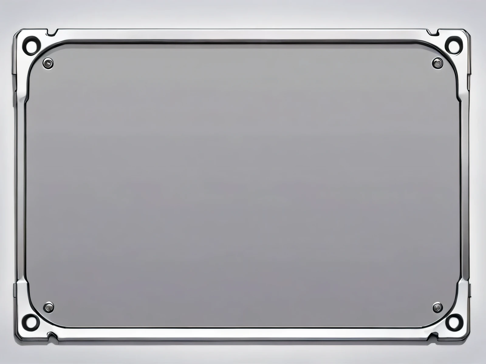 masterpiece, best quality, official art, 2D rectangle name plate for card game that has a very thin simple outer metal frame. The name plate should be very plain and sinple. The inside of the rectangle is a light grey and simple with no intricate details or designs to allow for the card name to be written. The inside of the rectangle is blank. The rectangle is wide enough to allow a name to be written but it's length is short. Outer metal frame is thin and silver in color. The outer metal frame is not overly elaborate, it shouldnt be too fancy. White background, 8k, anime-inspired style, no people, no weapons, no humans, chrome metal material, no robots, no logo, not 3D.