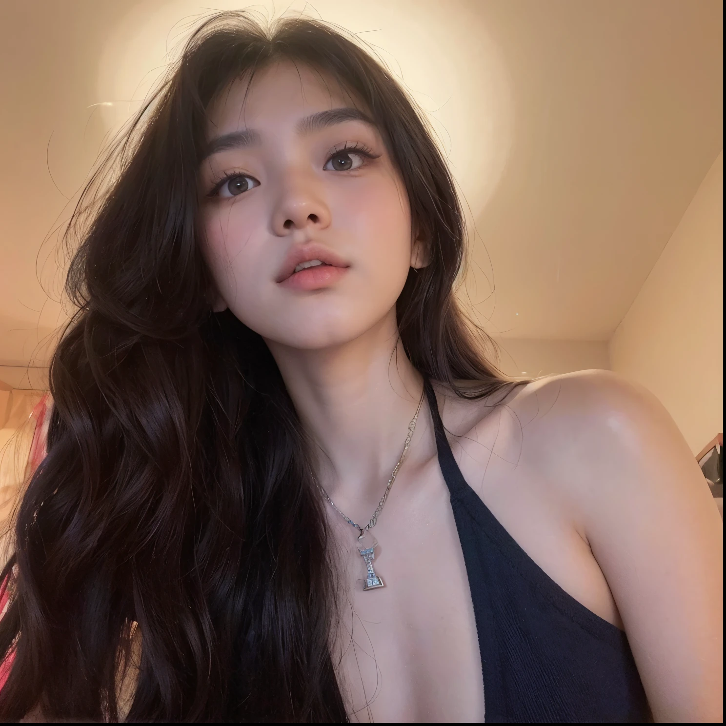 arafed asian woman with a white shirt and blue shorts, lalisa manobal, 18 years old, young cute wan asian face, with bangs, gemma chan beautiful girl, 1 8 yo, gorgeous chinese model, gorgeous young korean woman, beautiful asian girl, ayami koj ima, instagram model, neat hair with bangs, young asian girl