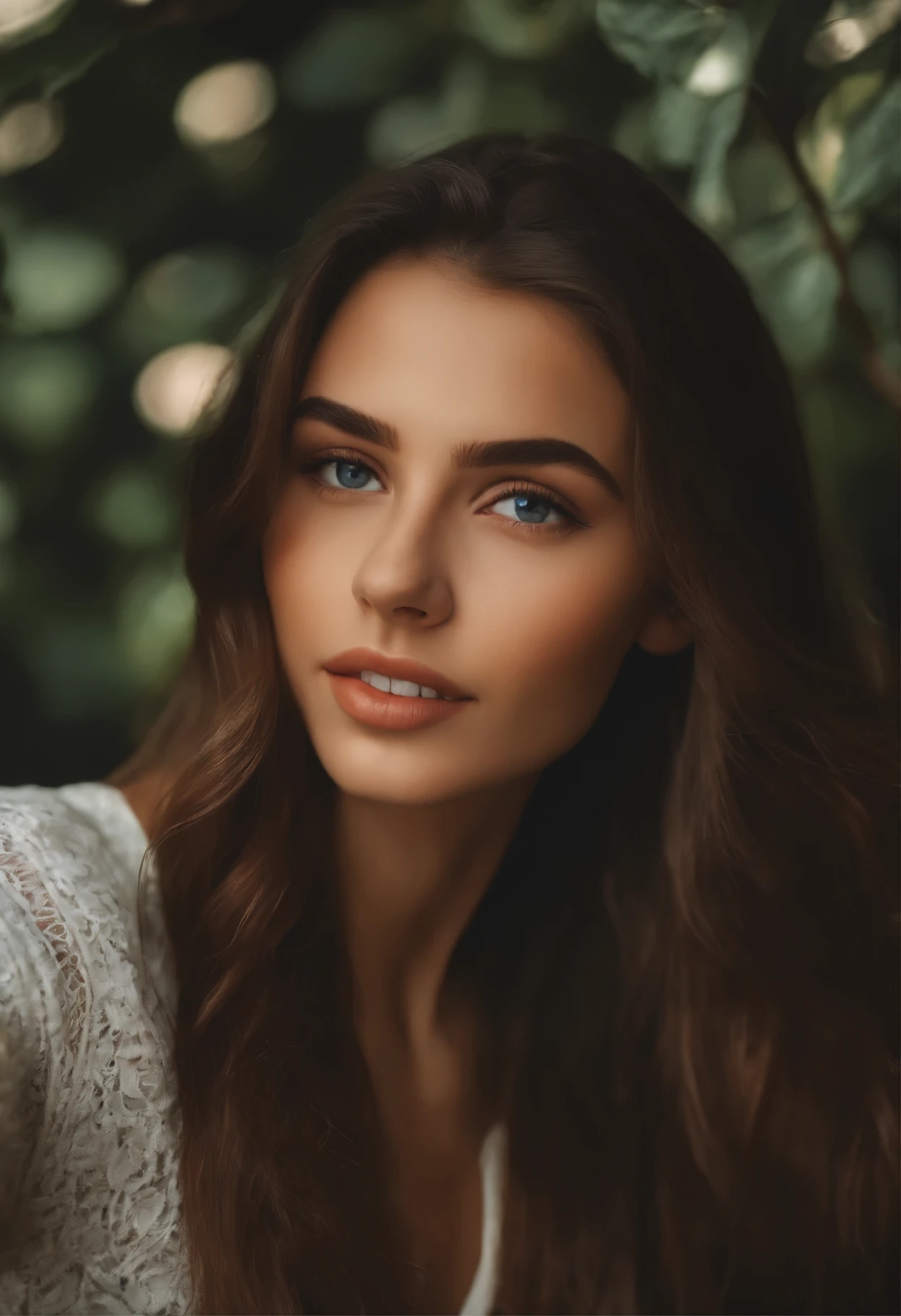(((analog))) realistic photo of beautiful brunette 18 year old model taking a selfie
