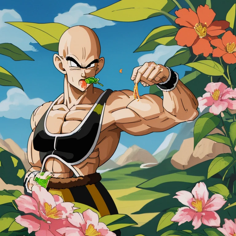 Nappa drinking nectar from a flower