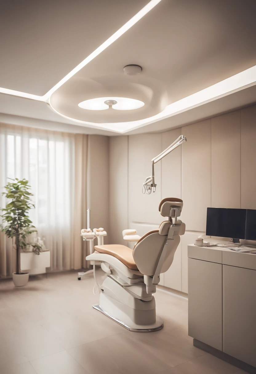 Highest quality, highest quality, dental clinic, dentist, interior, interior decoration, white, beige, bright atmosphere