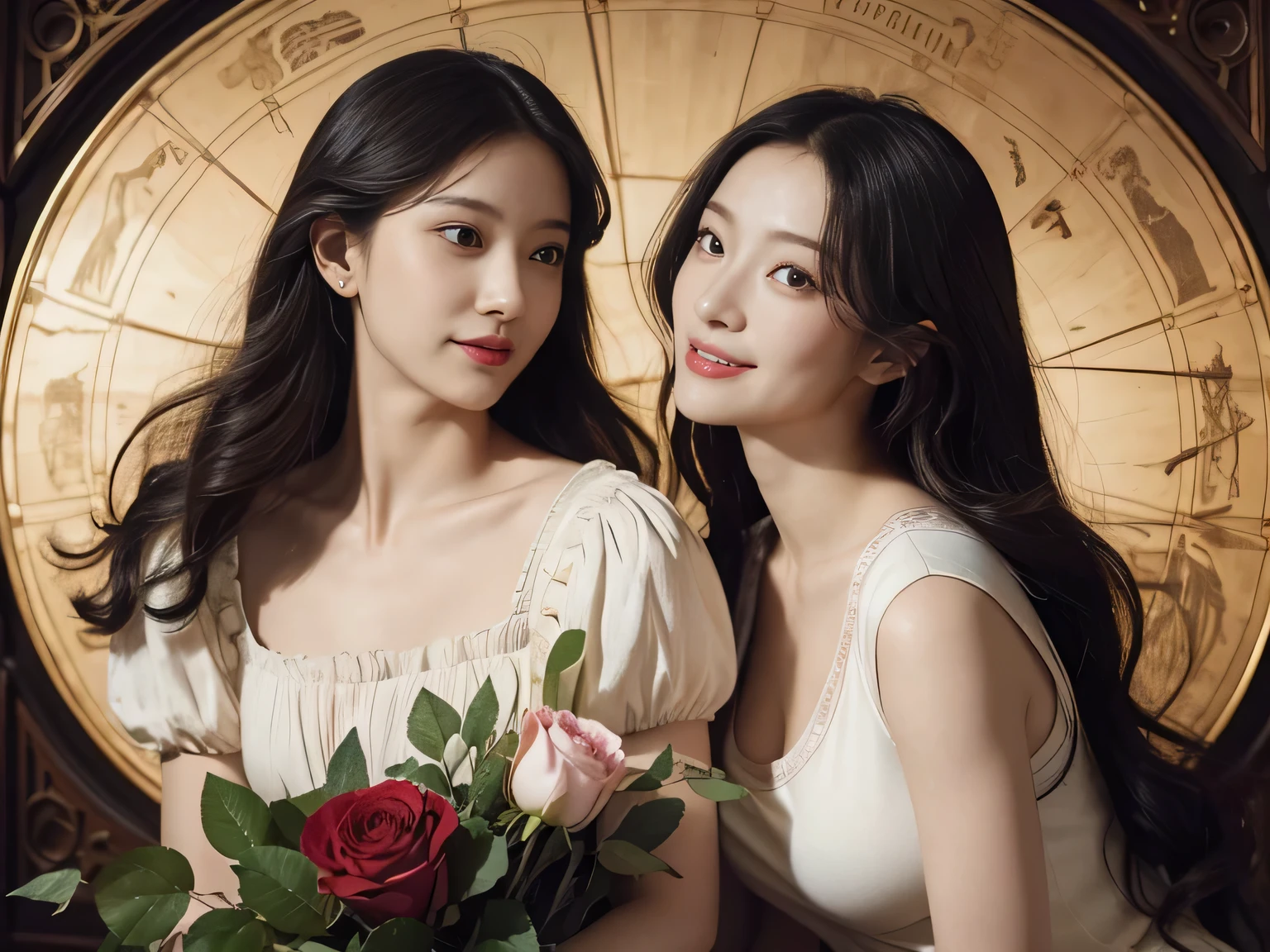 Geometry,astronault,quantum mechanics,Math,Astronomical machinery,astronault.Roses in a vase.fruits,Colossal tits,A smile.Ancient Greek costumes,Paintings by Sandro Botticelli。Costume with stretched shoulders,huge smile,Chiaroscuro of Caravaggio,Cute smile, Expression of ecstasy,A sexy