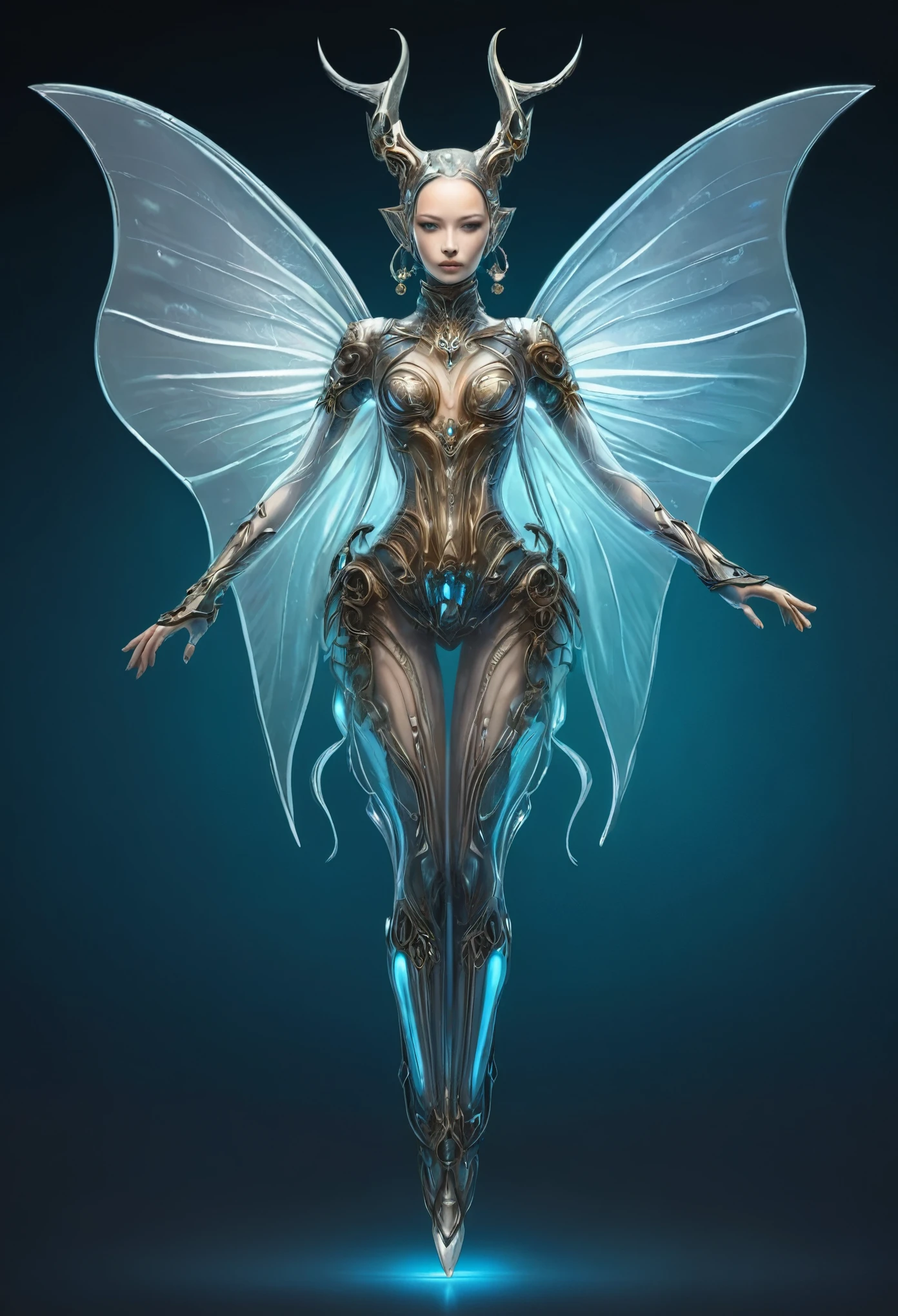 bioMechanical style Ultra detailed illustrations, Phantom Magical Creatures, (Translucent skin: 1.5), (with translucent body: 1.5) Ms. Schiff's Art, Neon, Light Particles, color, cmyk color, Backlight, Cyberpunk, close up, Mechanical, (whole body: 1.9), Dark background, View from top to bottom. blend of organic and Mechanical elements, Futurism, Cybernetic, detailed, complicated,Selective focusing, Miniature effect, Blurred background, highly detailed, Full of energy, View control,(Rich color:1.6),Crab