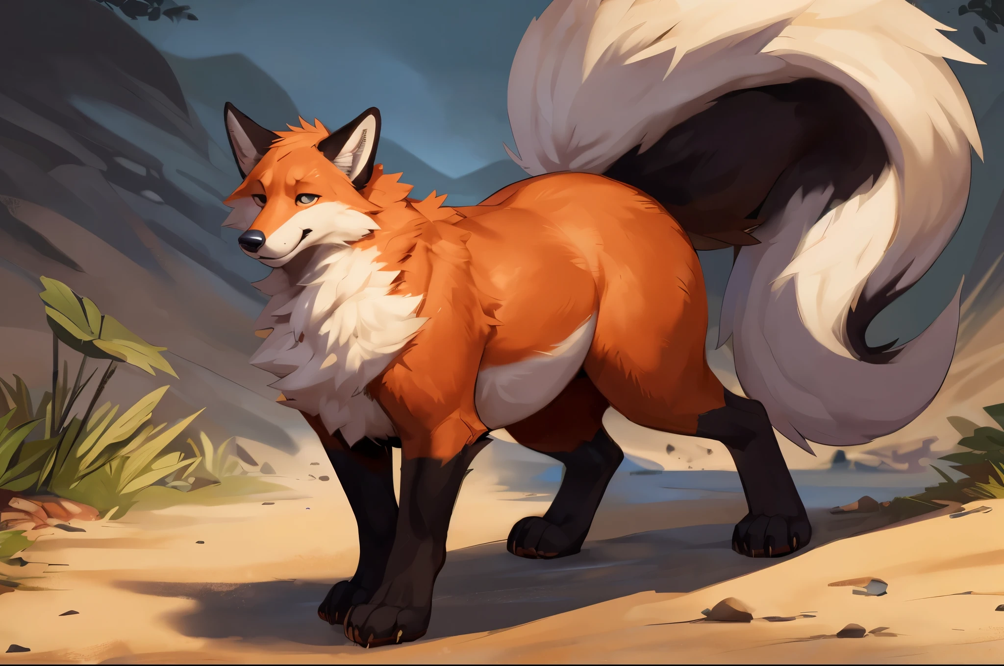 4k ultra quality, 4k full body view,(ultra high detailed body),((feral)) fox,by mystikfox61, by glitter trap boy,feral paws, by bebebebebe,by morethreedee, by seibear,(thick thigh),(chubby thigh),thicc thigh,thick legs,chubby legs,thicc legs,massive butt,enomorous thigh,massive thigh,massive legs,thick lower legs,wide legs,(detailed thigh),(wide thigh),fluffy belly sharp nails,((sfw)),(ultra detailed face),detailed eyes,big tail,fluffy tail,(detailed tail),enomorous tail,bigger tail,huge tail,volumetric light,big paws,(thick paws),fluffy paws,furry paws,enomorous paws,(feral focus), beast,(bigger lower body),(long legs),front view,master works, super fine, 4k resolution, high quality,high picture detail,dark fantasy,illusory engine, Masterpiece,dire fox,faint lighting,charming (feral) body,hyper belly,chubby (feral) body,enomorous belly