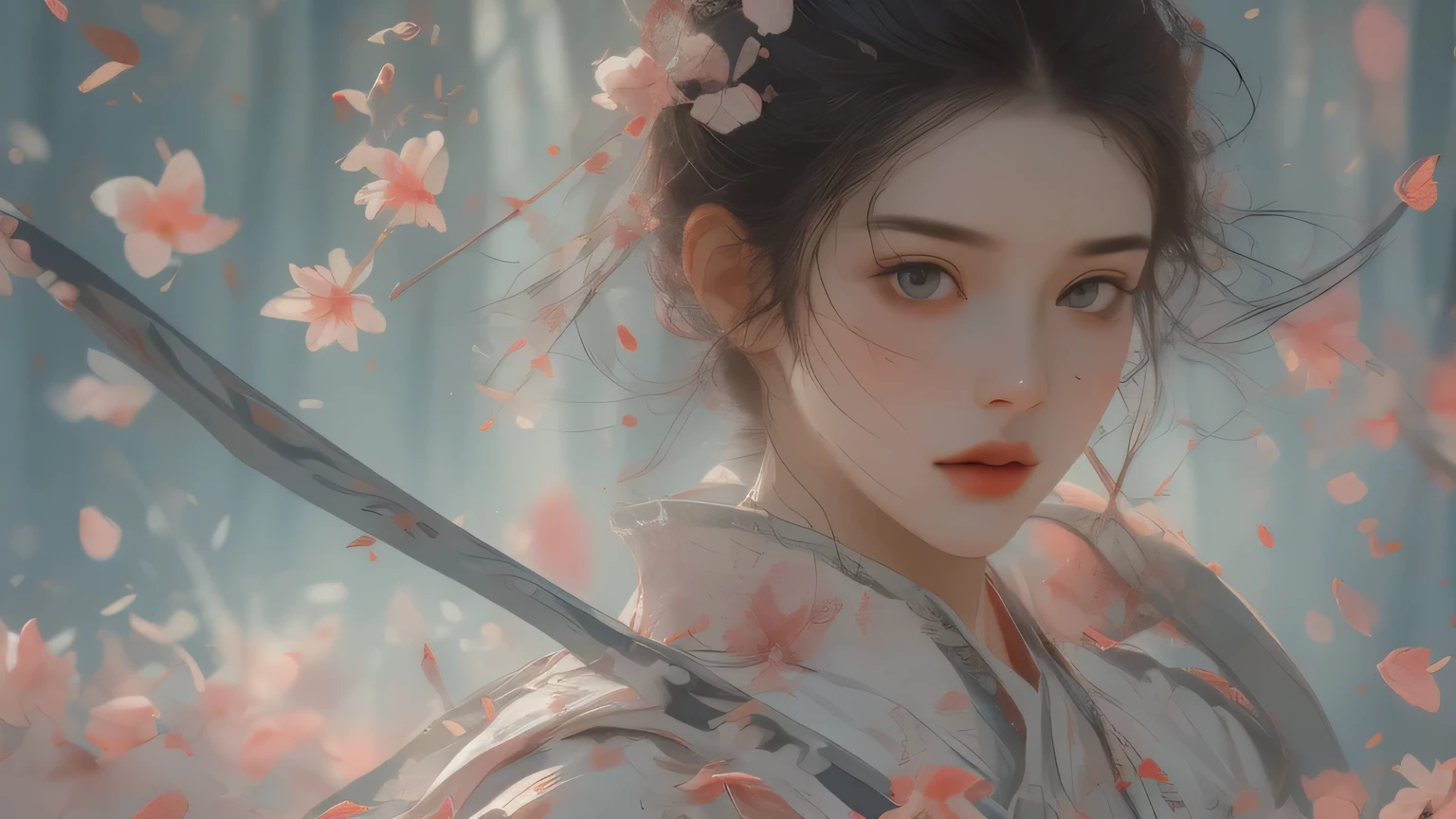 Best quality、tmasterpiece、A high resolution、light color、smile, full body, bicolor lighting,(highdetailskin:1.2)、8K, Ultra HD、Digital SLR、softlighting、high high quality、volumettic light、sneak shot、photore、A high resolution、4K、8K、The background is blurred out