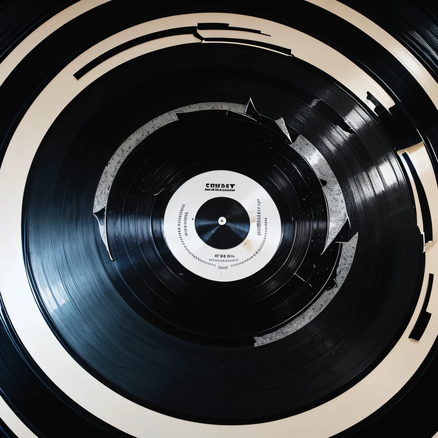 a picture of a shattered vinyl record