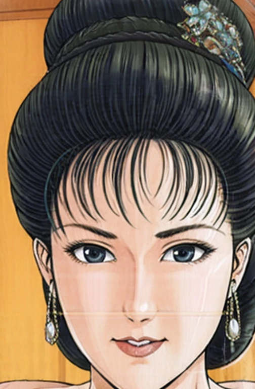 (best quality), (very aesthetic), (ultra-detailed), (best illustration),a mature female,NSFW,Perfect Face,Suikoden,Mrs. Lin,(full_body),big nipple,red cheek,Large drops of sweat are pouring from the whole body,skinny,chinese traditional bath room,Taking a bath,She is soaking in the bathtub with a relaxed expression.,Looking down