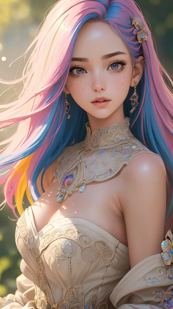 (best quality, masterpiece, perfect face, beautiful and aesthetic:1.2, colorful, dynamic angle, highest detailed face) coloured hair, 18 years old girl, medium tits, flirting on camera, , 35mm, bokeh, 9:16, (intricate details, hyperdetailed:1.15), detailed, light passing through hair (high contrast, official art, extreme detailed, highest detailed),