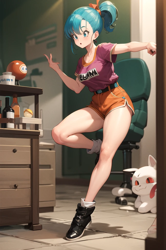 Bulma with the clothes of Goku, sexy, clothes of Goku, dragon ball object