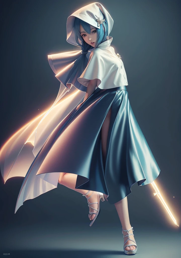 Blue Hair Surrealism, Character table, Reference Table, Standing painting, 8k, Super Detail, 1080P, Women HD, 4K, 8k, 16k, high resolution, best quality, high quality, Anatomically correct, masterpiece, precise, Ultra HD,grace,Unreal Engine,Delicate face,Long braids,slim,Long legs,miniskirt