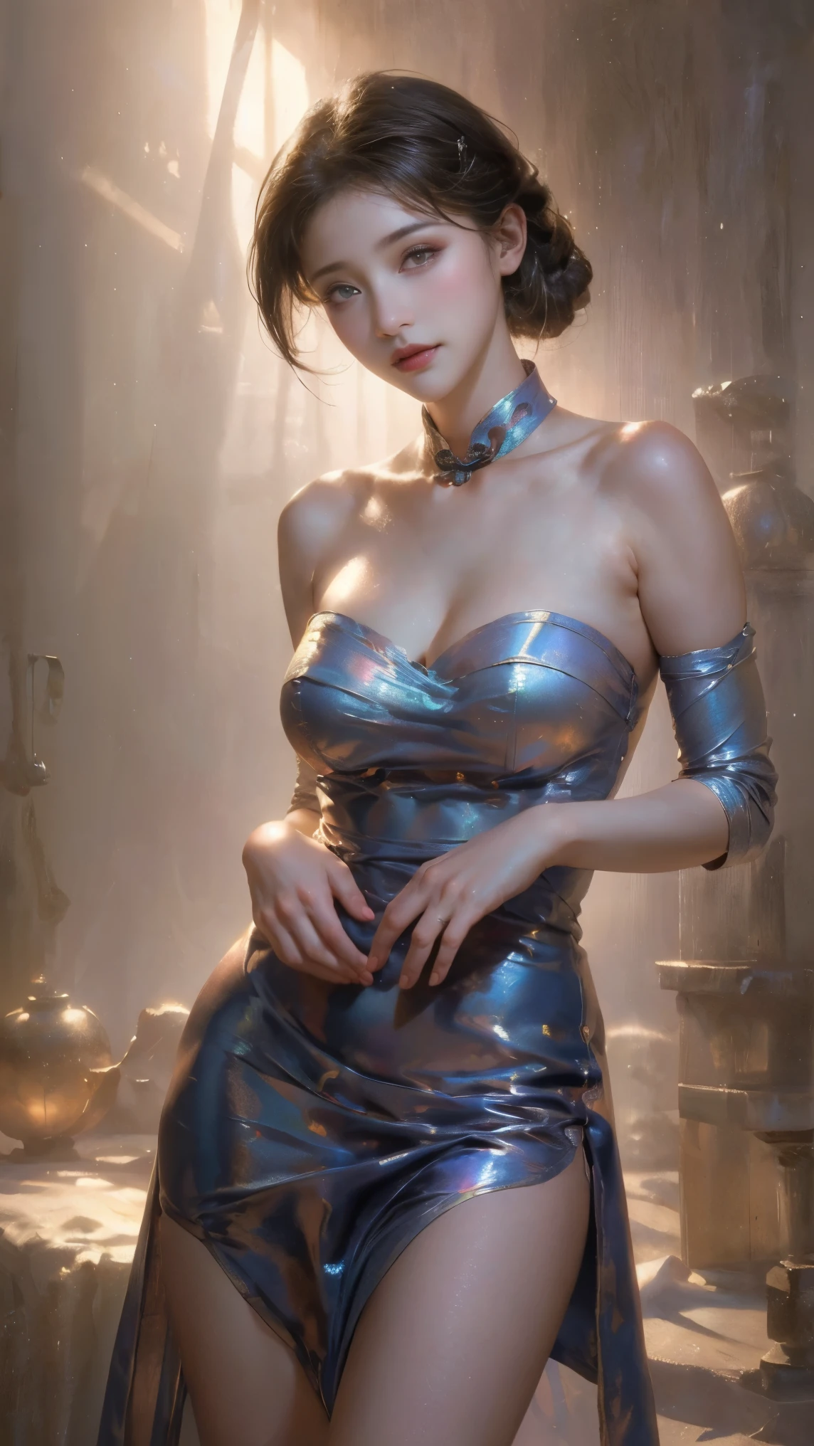 masterpiece,(best quality:1.3),ultra high res,raw photo,detailed skin,beautiful lighting,(realistic, photo-realistic:1.4),1girl,qipao,