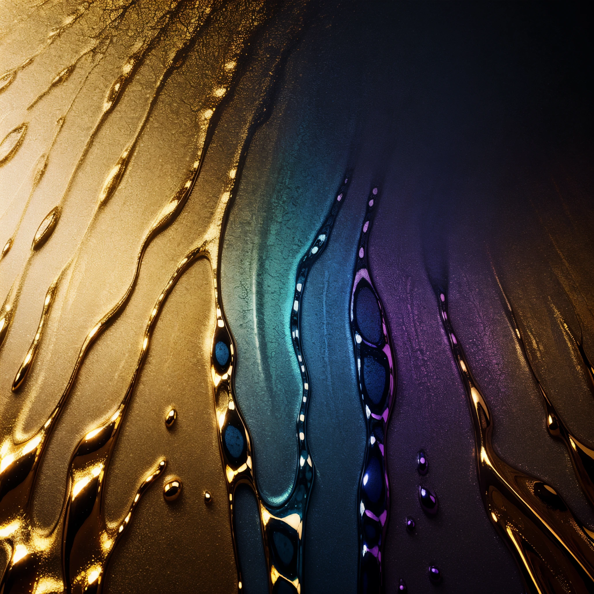 Gradient liquid background inspired by jaguar using gold, purple and blue