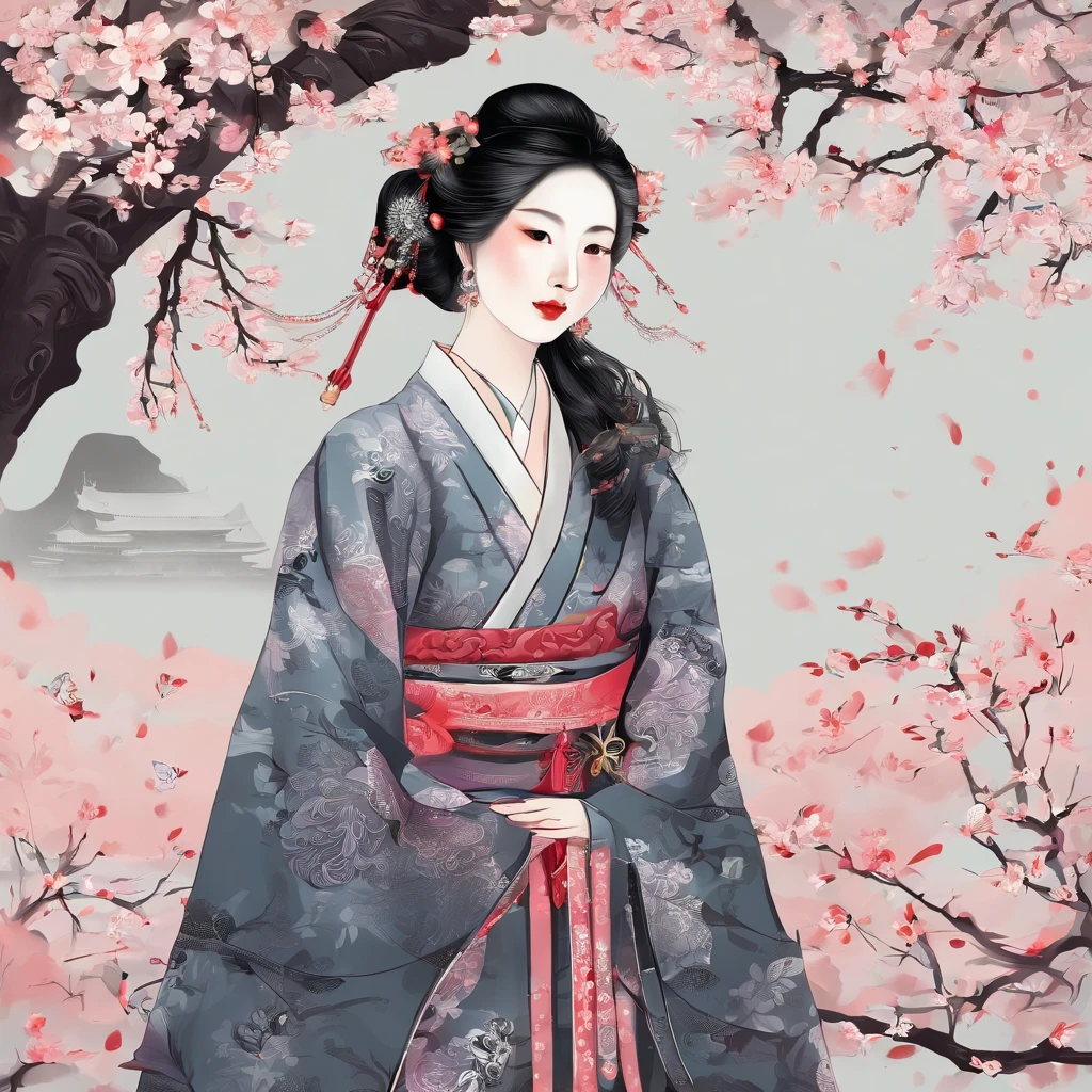 1. Scene description: - An assassin in the form of a female samurai wearing a skull mask。 (A girl dressed as a samurai with a skull mask-like face) - Detailed facial features: sharp eyes、pronounced nose、lips。 (Beautiful and detailed eyes、美しく緻密なlips) - Additional details: Long eyelashes、Intense expression、A strong and confident posture。 (Very detailed目と顔、Long eyelashes) 2.material: ·An illustration:Characters are depicted by hand.、 - Media: High resolutionのデジタル イラスト、 - Artistic style: Combining elements of dark fantasy and traditional Japanese art、 3. Scene details: - background: Cherry blossoms in full bloom and a moonlit garden、 - Lighting: The soft moonlight casts a shadow、Illuminates the character's facial features、 -atmosphere: Mysterious and fascinating、Full of expectations、 4.image quality: - highest quality、High resolution:(highest quality、High resolution) - Super detailed:(Super detailed) - Realisticなスタイル: (Realistic) - Bright colors:(Bright colors) 5. Color Palette: - Main color: Black in the character's clothing and mask、gray、Shades of silver、 ·Cherry tree:Gentle pink and white、 - Moonlit Sky: Deep blue and purple with a silvery tint、 6. Overall prompt: With a face resembling a skull、Dressed as a samurai、緻密な瞳とlipsが美しい少女、sheVery detailed目と顔、Long eyelashesを持っています、she、Combining dark fantasy with elements of traditional Japanese art、High resolutionのデジタルイラストで描かれています。The stage is illuminated by moonlight、A garden with cherry blossoms in full bloom、The light is soft moonlight、It casts shadows and illuminates the character's facial features.、雰囲気はMysterious and fascinating、Full of expectations、画像はhighest quality、High resolution、Very detailed、Photorealistic style、Color Paletteには、The character's costume and mask are black.、gray、Shades of silverが含まれ、Cherry trees have soft pink and white、The moonlit sky contains deep blues and purples with a silvery tint、
