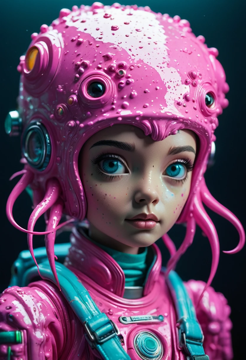 8K, ARTISTIC photogrAphy, best quAlity, mAsterpiece: 1.2), A (potrAit:1.2) Don Bluth Style  ASTRONAUT Cthulhu pink Toon Doll, full body RAW candid cinema, cyan hair, 16mm, color graded portra 400 film, remarkable color, ultra realistic, sad admosphere, dark lighting, oppressive atmosphere, depressive colors, kodak portra 400, photograph,r, Natural Light,  Pinhead lighgts, blur reflection, Brush Strokes, Smooth, abstract, Splatter, Oil On Canvas, rainbow colors, fractal isometrics details bioluminescens : a stunning realistic photograph of wet bone structure, 3d render, octane render, intricately detailed, titanium decorative headdress, cinematic, trending on artstation | Isometric | Centered