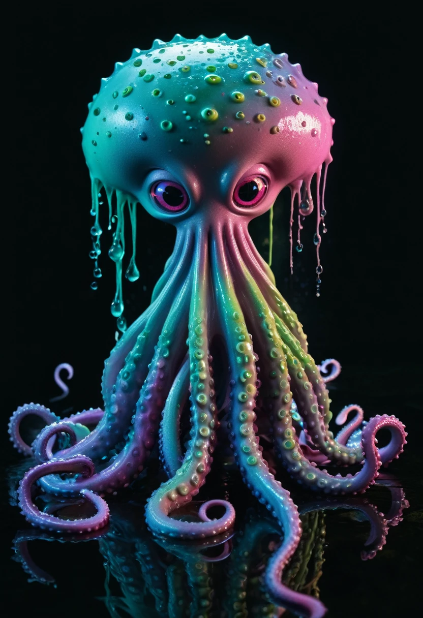 8K, ARTISTIC photogrAphy, best quAlity, mAsterpiece: 1.2), A (potrAit:1.2) witch BLOOD Toon Doll Cthulhu police, EYES, CYAN many octopus style tentacles, full body RAW candid cinema, pink hair, 16mm, color graded portra 400 film, remarkable color, ultra realistic, sad admosphere, dark lighting, oppressive atmosphere, depressive colors, kodak portra 400, photograph,r, Natural Light, Pinhead lighgts, blur reflection, Brush Strokes, Smooth, abstract, Splatter, Oil On Canvas, rainbow colors, fractal isometrics details bioluminescens : a stunning realistic photograph of wet bone structure, 3d render, octane render, intricately detailed, titanium decorative headdress, cinematic, trending on artstation | Isometric | Centered
