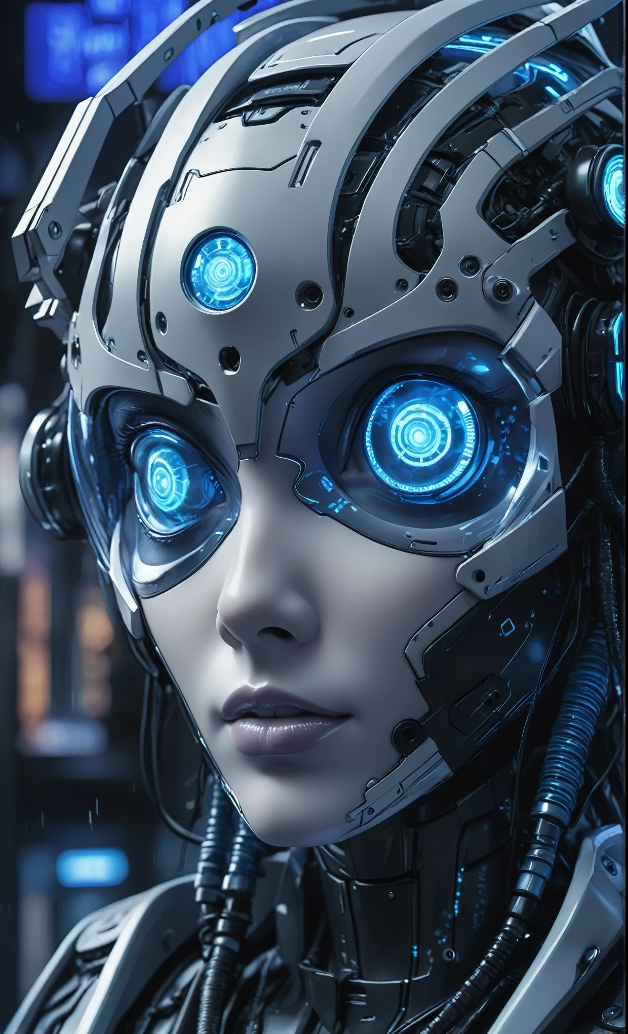 Ghost in the Shell Vol.2, by Luis Duarte, Luis Duarte style, blue and black shading, Neo-Tokyo style, Element Air, Mythpunk, Graphic Interface, Sci-Fic Art, Dark Influence, NijiExpress 3D v3, Kinetic Art, Datanoshing, Oilpainting, Ink v3, Splash style, Abstract Art, Abstract Tech, Cyber Tech Elements, Futuristic, Illustrated v3, Deco Influence, AirBrush style, drawing