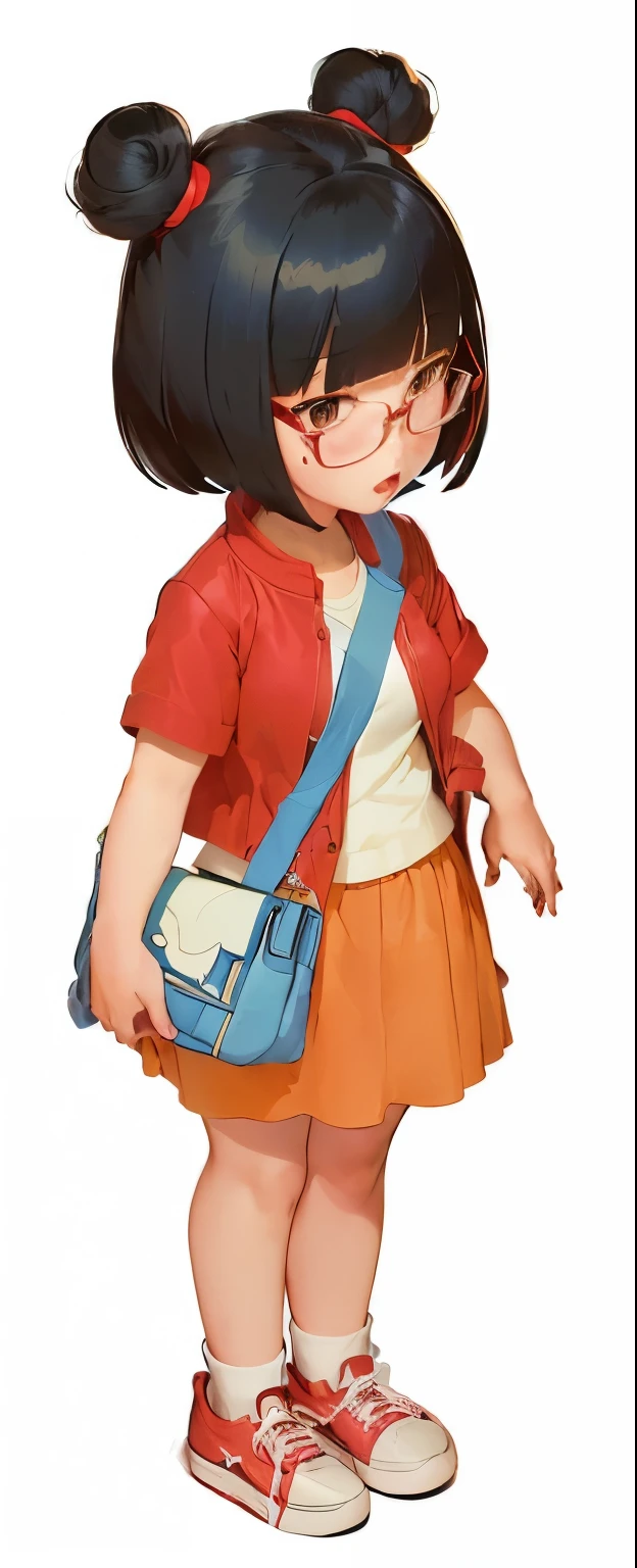 A cartoon girl with a blue purse and a red jacket, Blow blow, Official illustrations, Big show beauty, tina belcher, Dong Yizi, tina belcher as a real person, maya takamura, Akiko Takase, Iwakura Ren, Misty from Pokemon, Official Art, Chel, Spirited Away! Fujisaki