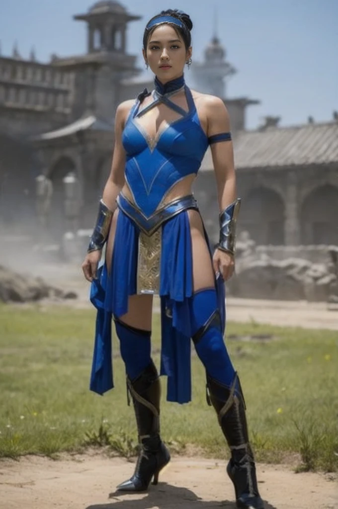 Kitana, (melhor qualidade,ultra-detalhado,Realista:1.37), lindo rosto detalhado,Simetria perfeita,corpo perfeitamente modelado,Maquiagem perfeita,cores vivas,studio lighting