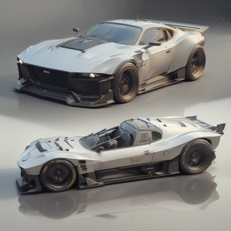 (best quality,32K Ultra Hi-Vision,high detail,hyper-realistic,extremely detailed details),
a nice racing car[automobile,vehicle],
inspired by the Nissan B14 Lucino,
showcasing the Industrial Design Product Design Futuristic Design,
running through the forest,
capturing the lateral face and side view of the car