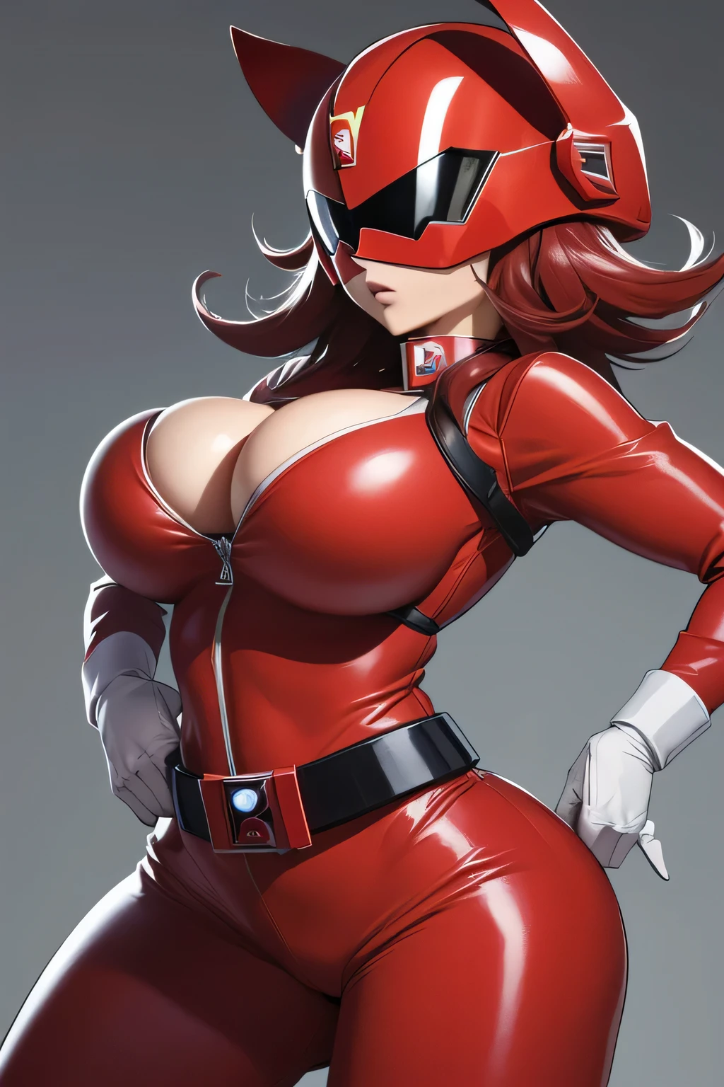 super high image, super detail, super high resolution, best quality, (full body image), ((anime)), (((masterpiece))), , (((one girl))), (((18 years old))),(pretty face), (perfect body), (hourglass figure), (high quality hands), ((red hair)), (beautiful eyes), (((huge breasts:1.1))), (sexy), ((((Red sentai outfit)))), sexy expression, (((erotic pose))), (thin waist:1.0), (wide hips:1.2), (thick ass:1.1), (((Red Sentai helmet)))
