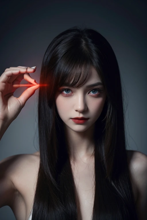 Beautiful vampire,Red pupil