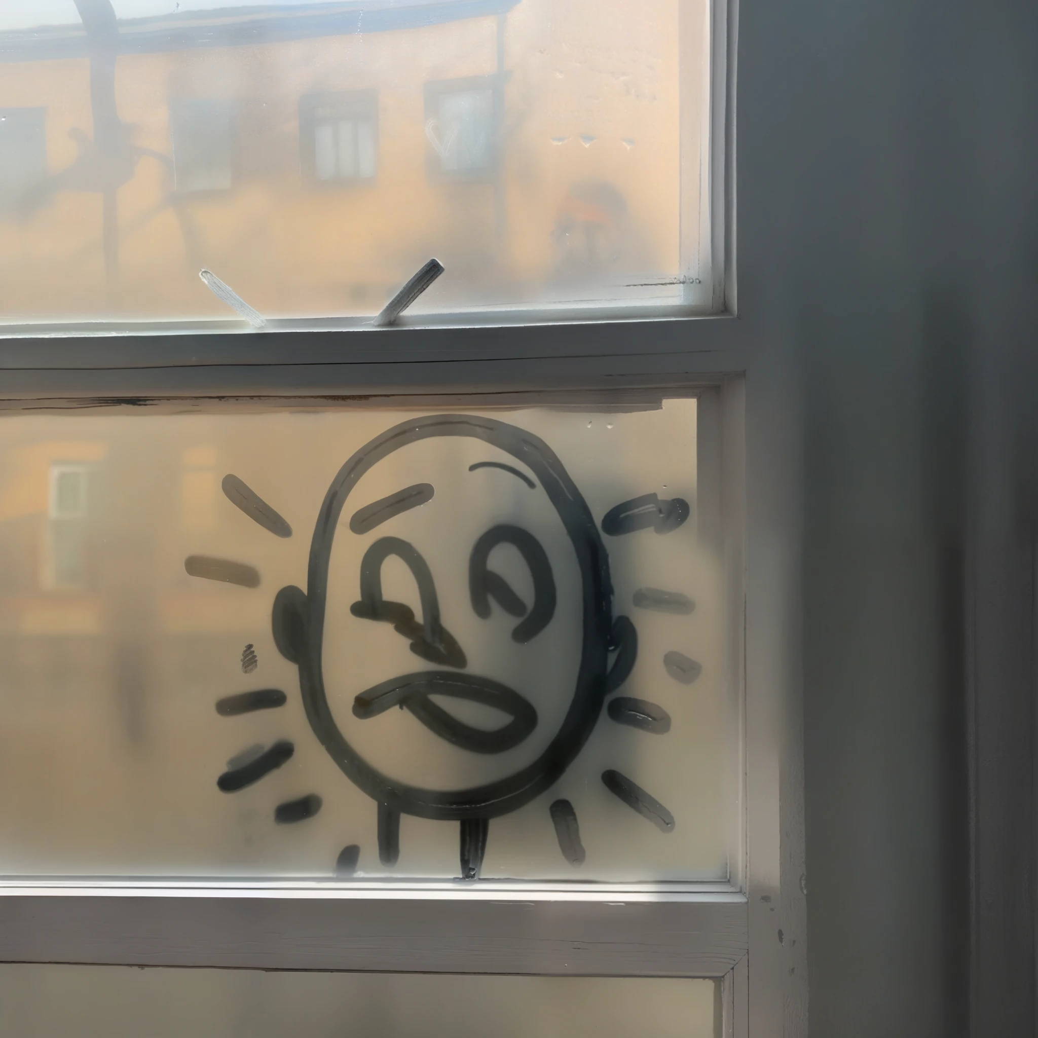 finart old man window drawing