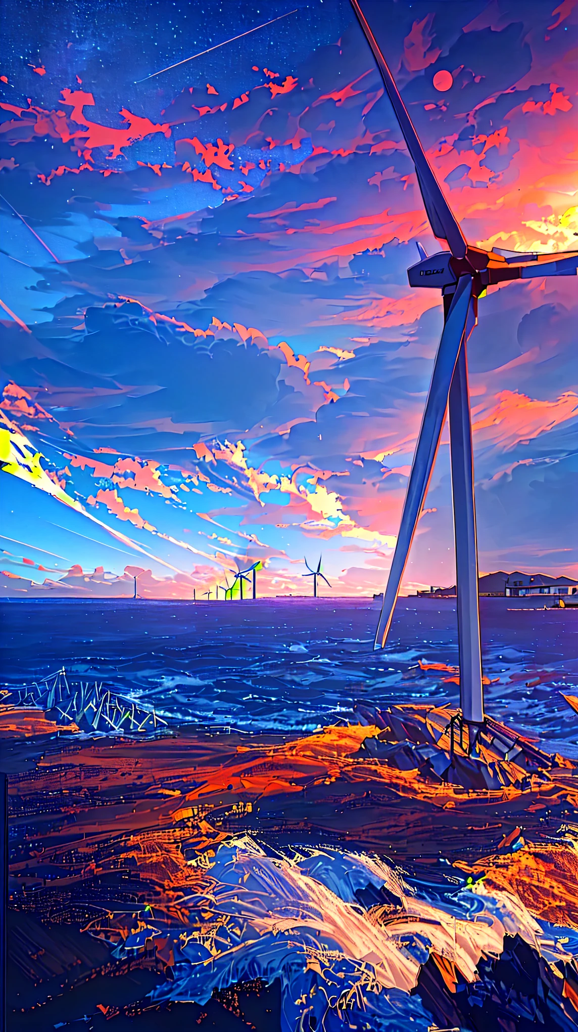 位于悬崖上的阿拉菲德风力Turbine俯瞰大海, Photo showing, Long shot of windmill, Large Portrait, wind Turbine, Turbine, Gundam is shaped like a windmill, renewable energy, today\Featured photos 4k, Offshore Wind, 4k photo”, Photographed by Nikon D 3 2 0 0, Photo taken in 2 0 2 0

