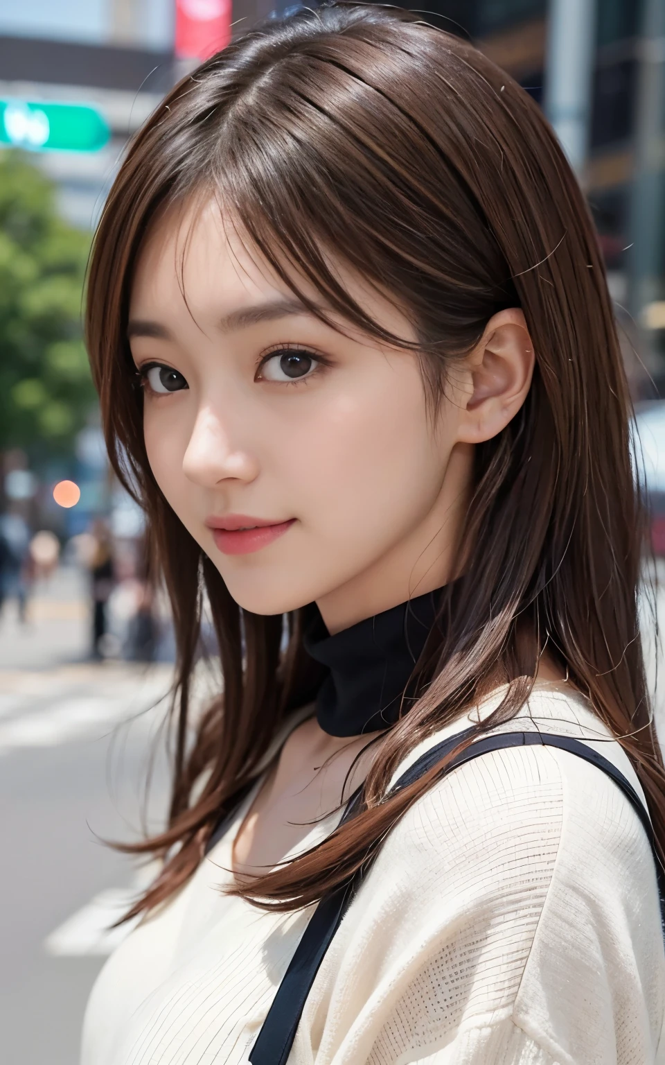 Cute 21 year old Japanese、city、shopping、Super detailed face、Pay attention to the details、double eyelid、Beautiful thin nose、Sharp focus:1.2、Beautiful woman:1.4、(Light brown hair,short hair、),Pure white skin、highest quality、masterpiece、Ultra-high resolution、(Photorealistic:1.4)、Highly detailed and professional lighting、nice smile、Show your whole body、Cute autumn clothes、