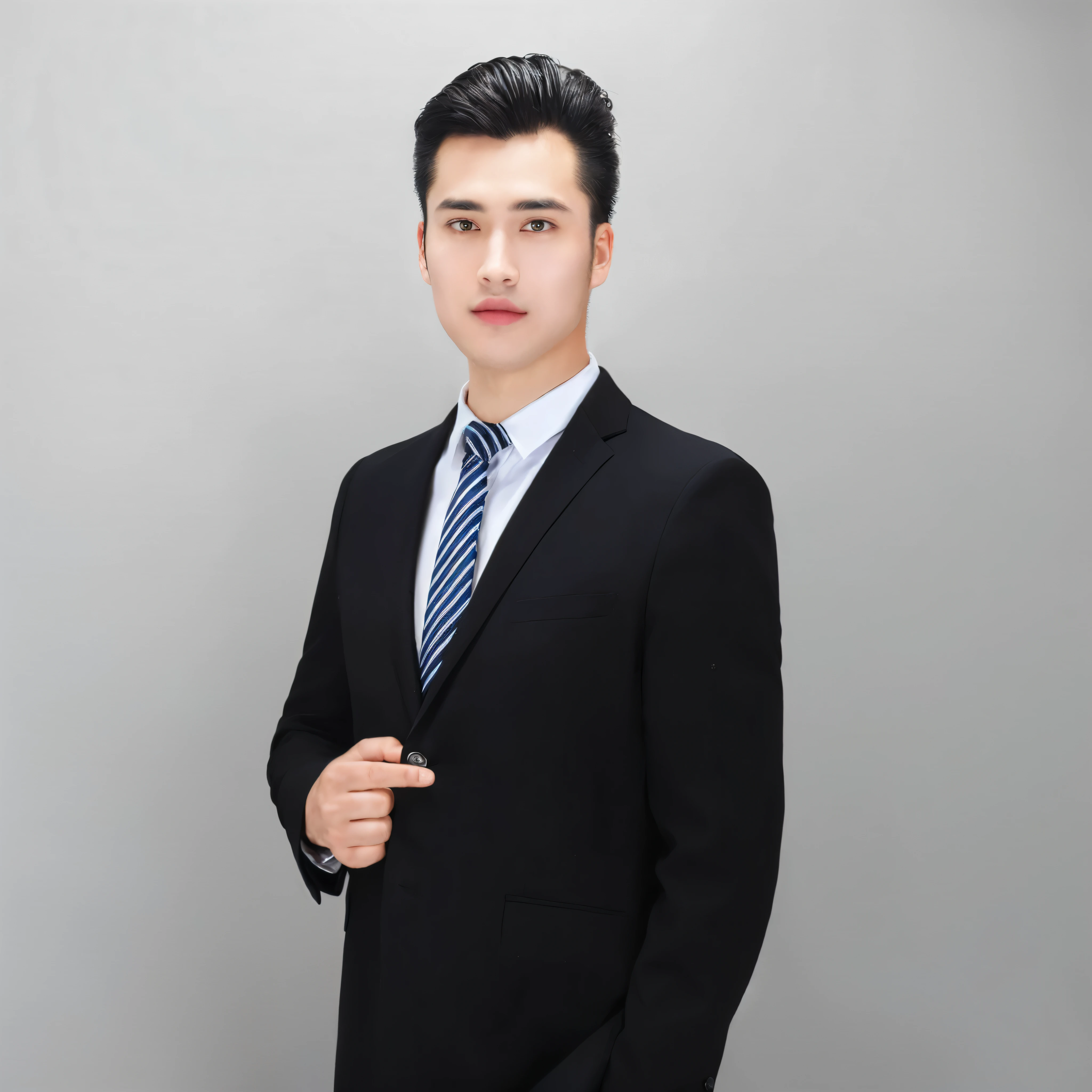 (best quality,realistic:1.37),a man in an Armani suit,posing with a tie,professional headshot,studio lighting, (focus on face, detailed facial features),vivid colors, crisp details, professional portrait, high-resolution, businessman, confident expression, stylish appearance, clean-shaven, intense gaze, charismatic smile, perfectly groomed hair, (meticulously combed, slicked back), designer glasses, high-quality background, (subtle textures),well-defined jawline, (chiseled, distinguished),sparkling eyes, (bright, expressive), (well-sculpted, masculine) eyebrows, (sharp, defined) nose, (perfectly shaped, symmetrical) lips, (glossy, luscious), (smooth, flawless) skin, (even, glowing complexion), (subtle, natural) makeup, (professional, friendly) demeanor